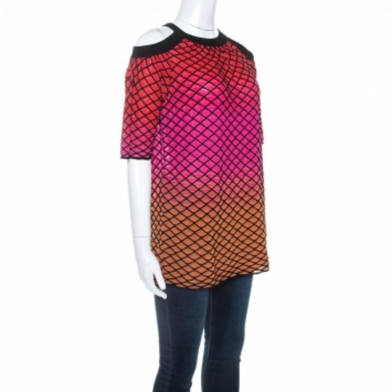 Marrone M Missoni Top a spalla fredda in maglia testurizzata multicolore S.I.M. in vendita