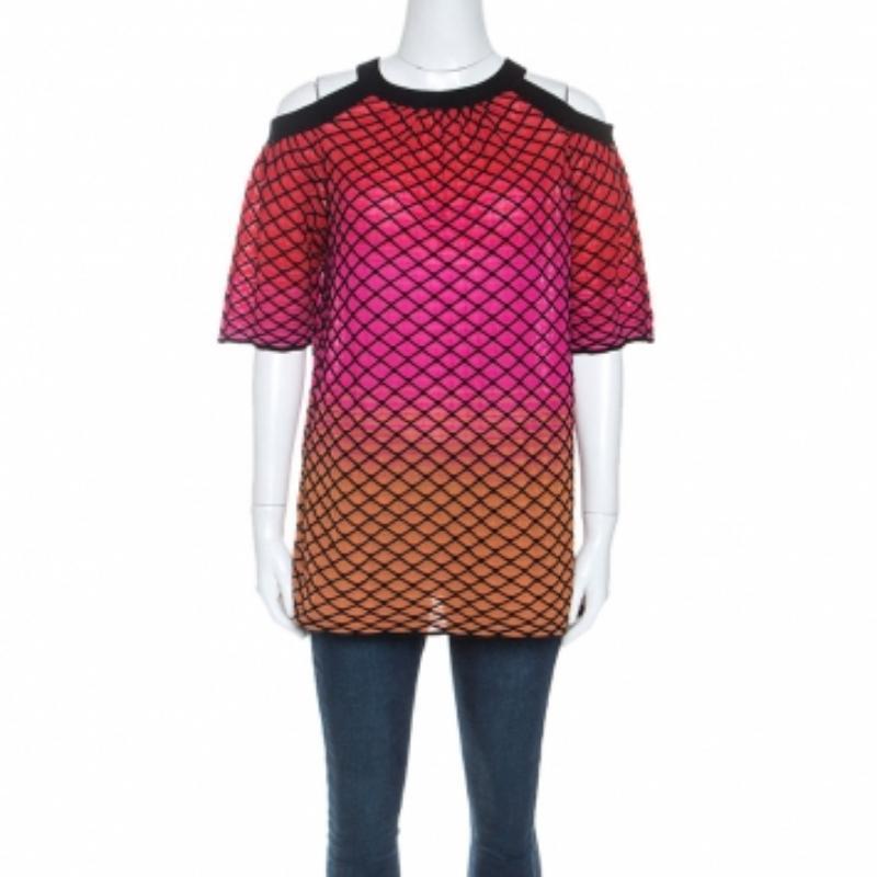Donna M Missoni Top a spalla fredda in maglia testurizzata multicolore S.I.M. in vendita