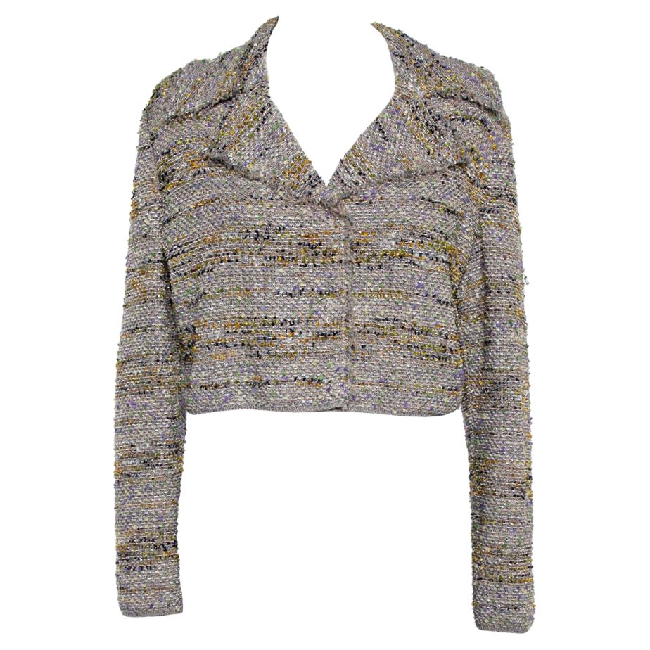 M Missoni Multicolor Tweed Cropped Blazer L