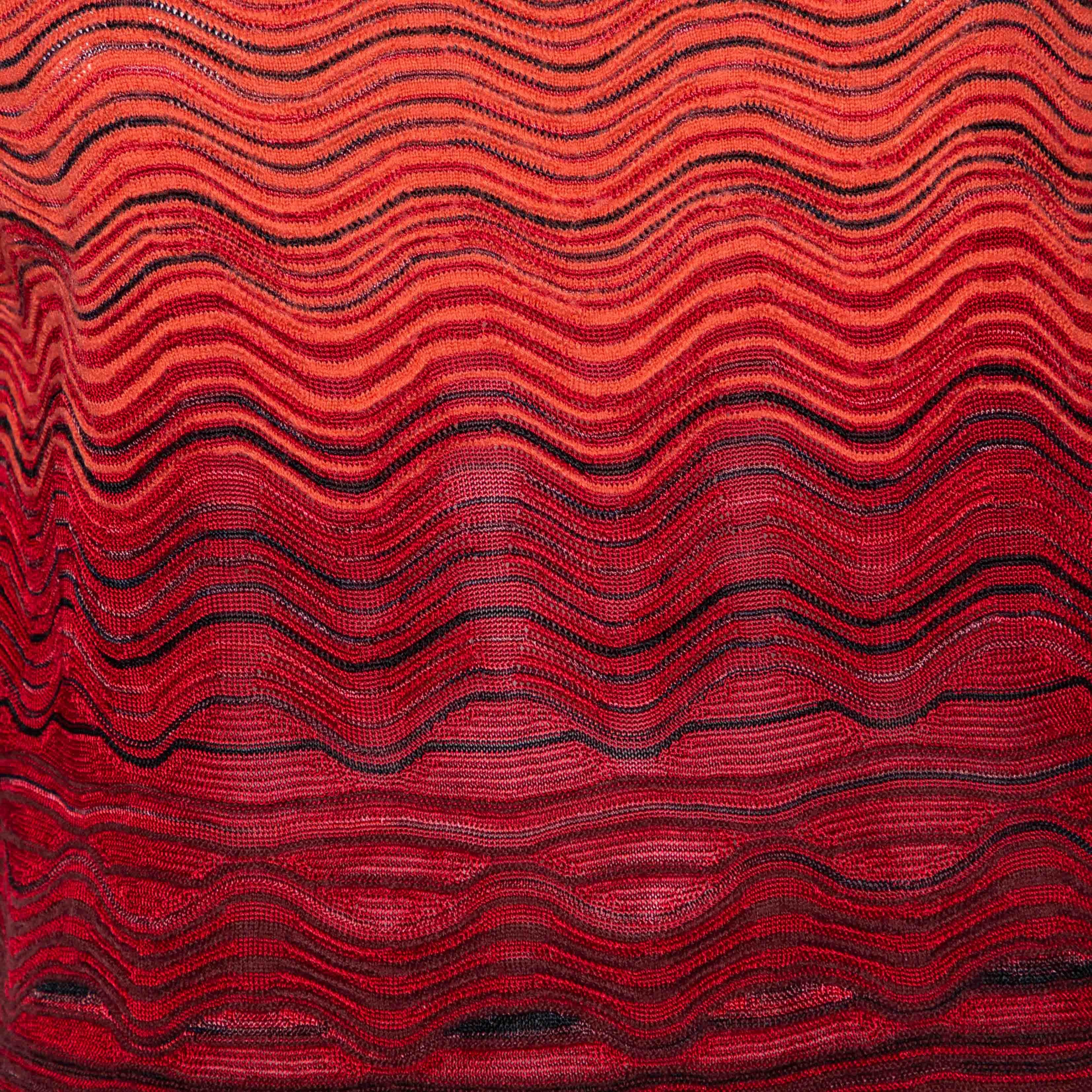 M Missoni Multicolor Wave Pattern Knit Oversized Top S In Good Condition In Dubai, Al Qouz 2
