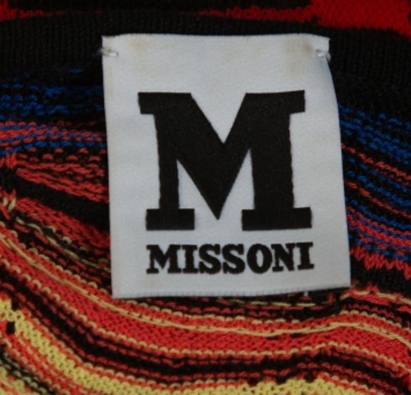 M Missoni Multicolor Wavy Linen Blend Knit Sleeveless Dress M In Good Condition For Sale In Dubai, Al Qouz 2