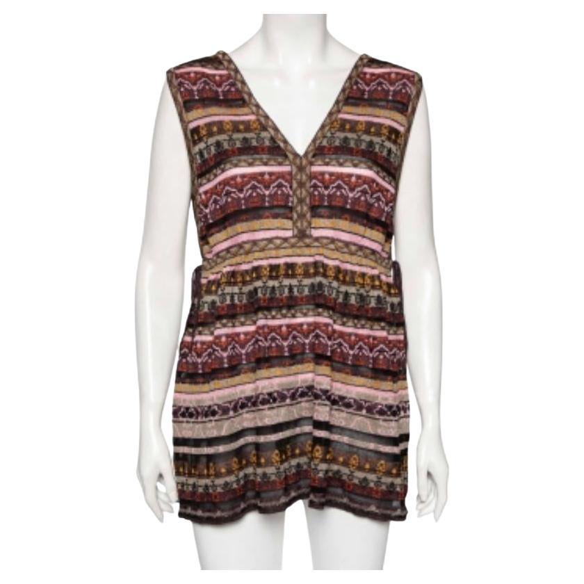 M Missoni Multicolored Lurex Knit Sleeveless Top L