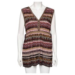 M Missoni Mehrfarbiges ärmelloses Top aus Lurex-Strick L