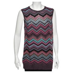 M Missoni Top senza maniche in maglia traforata multicolore XL