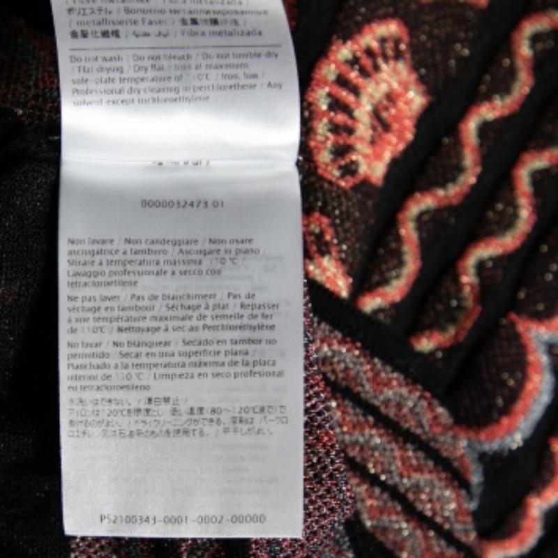 M Missoni Mehrfarbig Wave gemustertes Lurex-Strickoberteil S (Schwarz) im Angebot