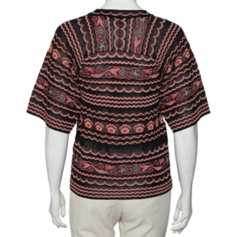 M Missoni Mehrfarbig Wave gemustertes Lurex-Strickoberteil S im Angebot 1