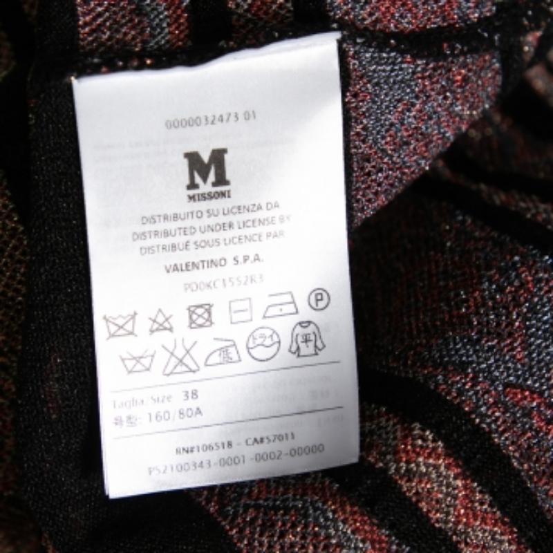 M Missoni Mehrfarbig Wave gemustertes Lurex-Strickoberteil S im Angebot 2