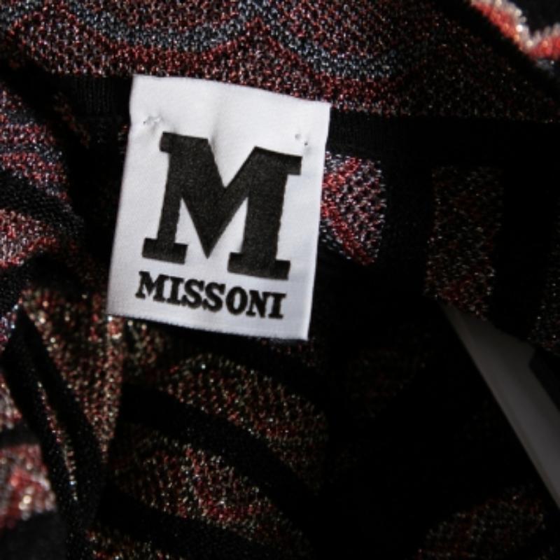 M Missoni Mehrfarbig Wave gemustertes Lurex-Strickoberteil S im Angebot 3