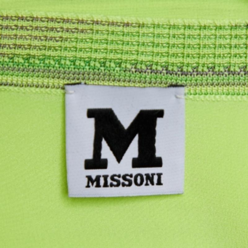 Women's M Missoni Neon Green Striped Knit & Silk Tank Top L For Sale