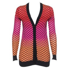 M Missoni Ombre Pink Criss Cross Knit V-Neck Cardigan S