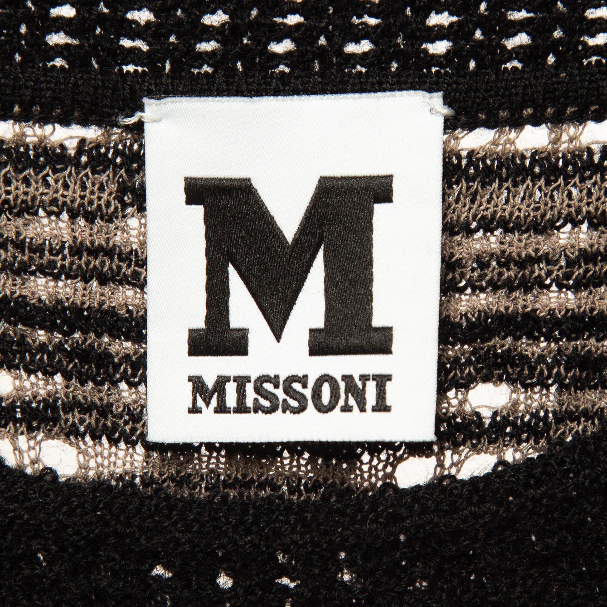 M Missoni Orange Eyelet Knitted Flared Sweatshirt S In Good Condition For Sale In Dubai, Al Qouz 2