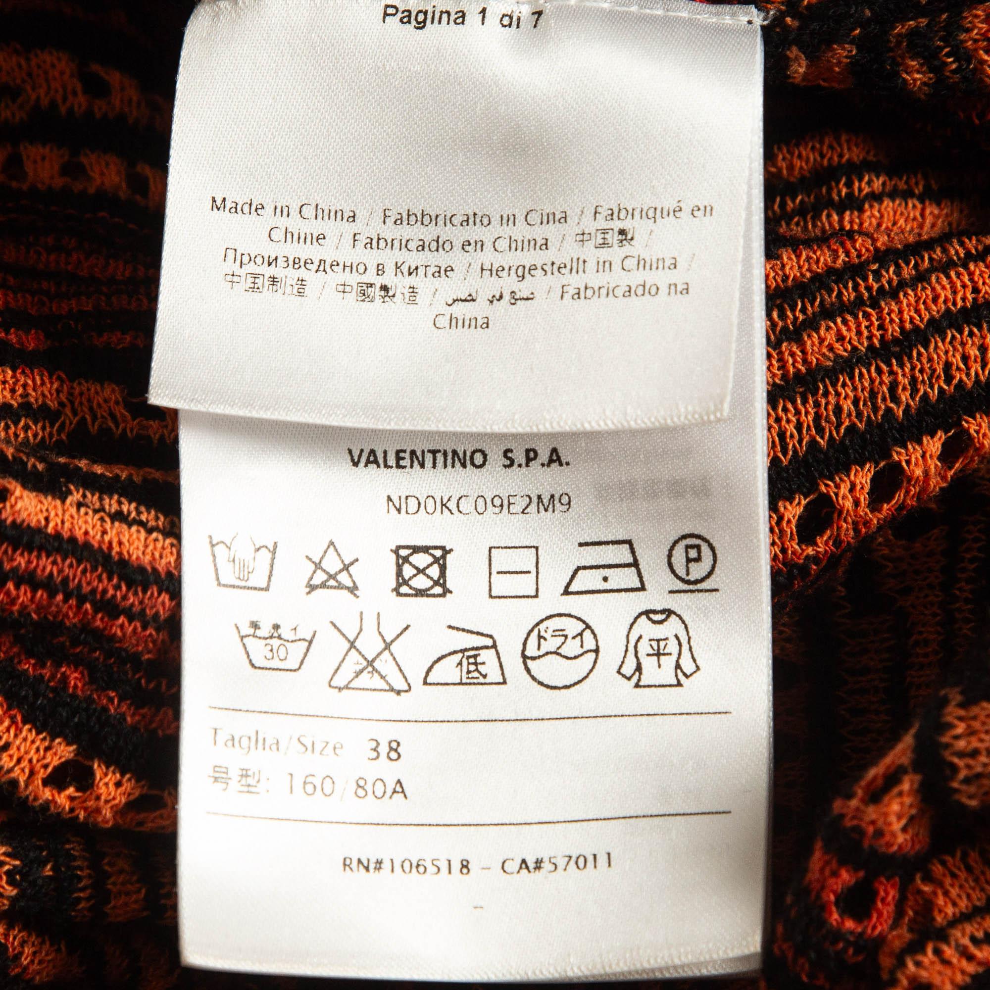 Women's M Missoni Orange Eyelet Knitted Flared Sweatshirt S For Sale