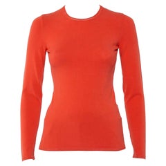 M Missoni Orange Knit Long Sleeve Roundneck T-Shirt M