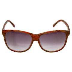 M Missoni Orange Striped Acetate Wayfarer Style Sunglasses