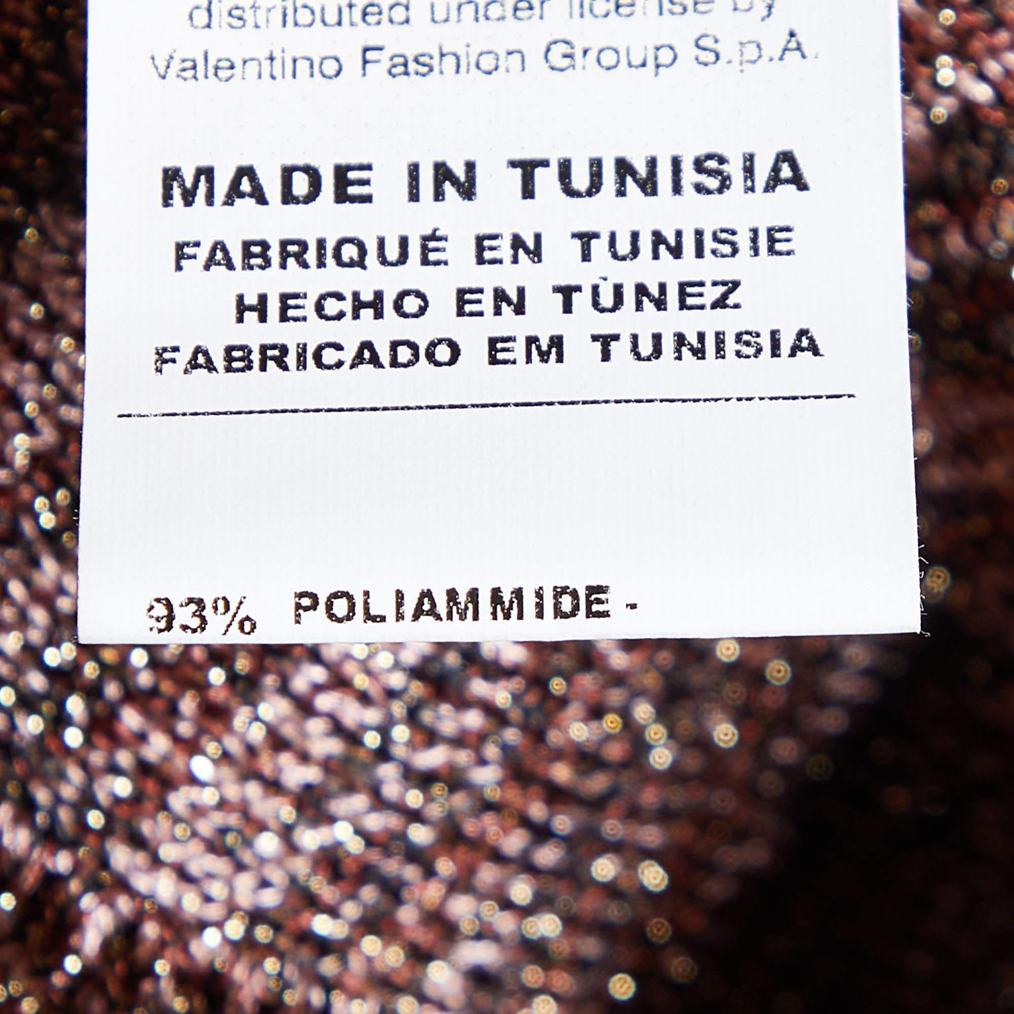Women's M Missoni Pink & Brown Lurex Knit Button Front Cardigan M