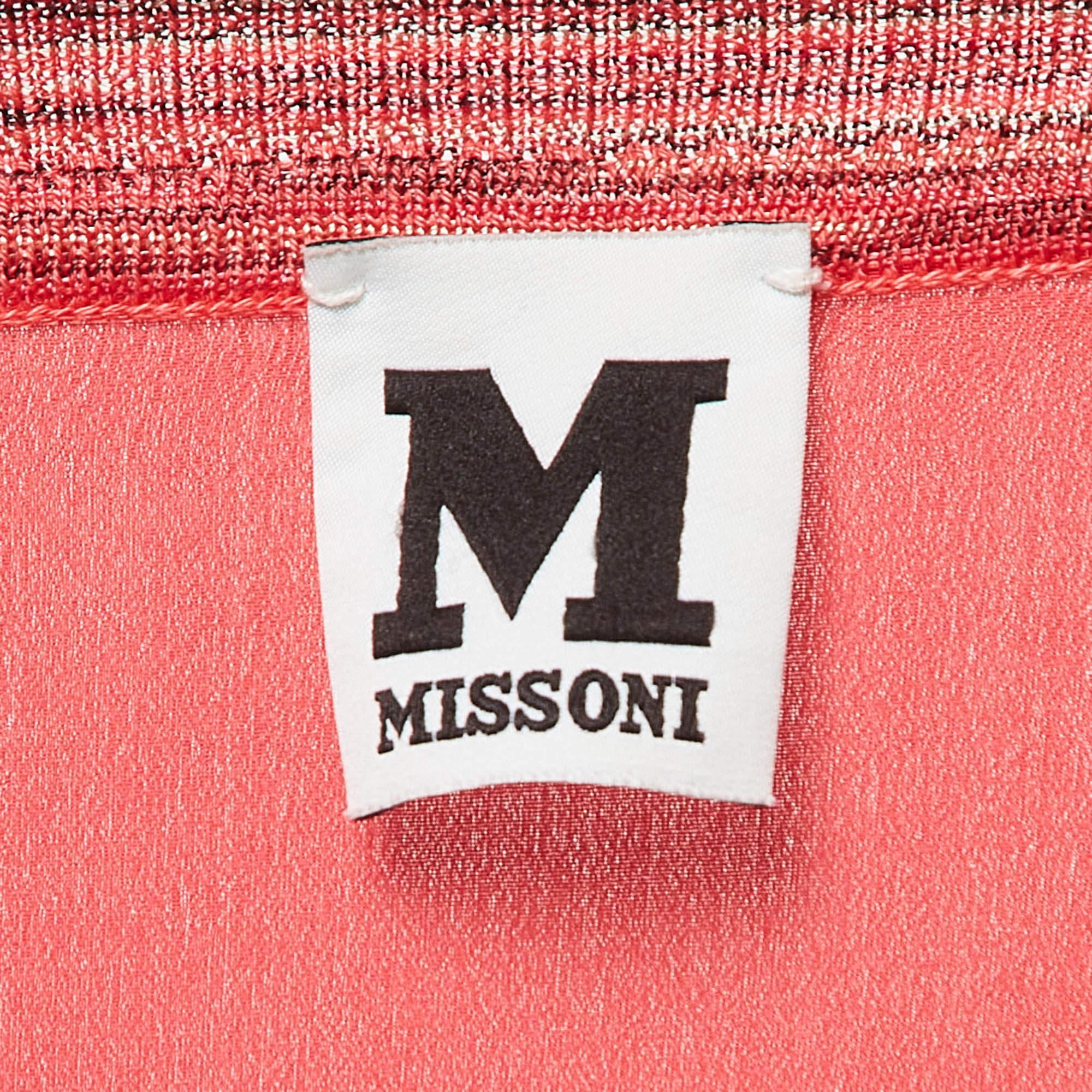 M Missoni Rosa gemusterte Strickjacke mit Knopfleiste vorne M im Zustand „Gut“ im Angebot in Dubai, Al Qouz 2