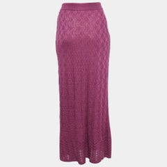 M Missoni Pink Patterned Knit Maxi Skirt S