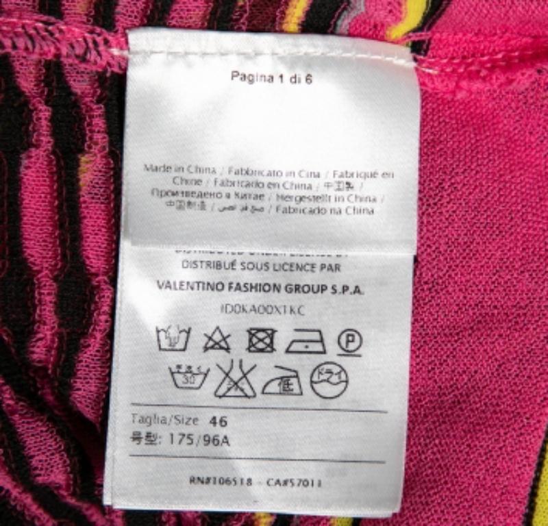 M Missoni Rosa gemusterte Strickjacke mit offener Vorderseite M im Angebot 4