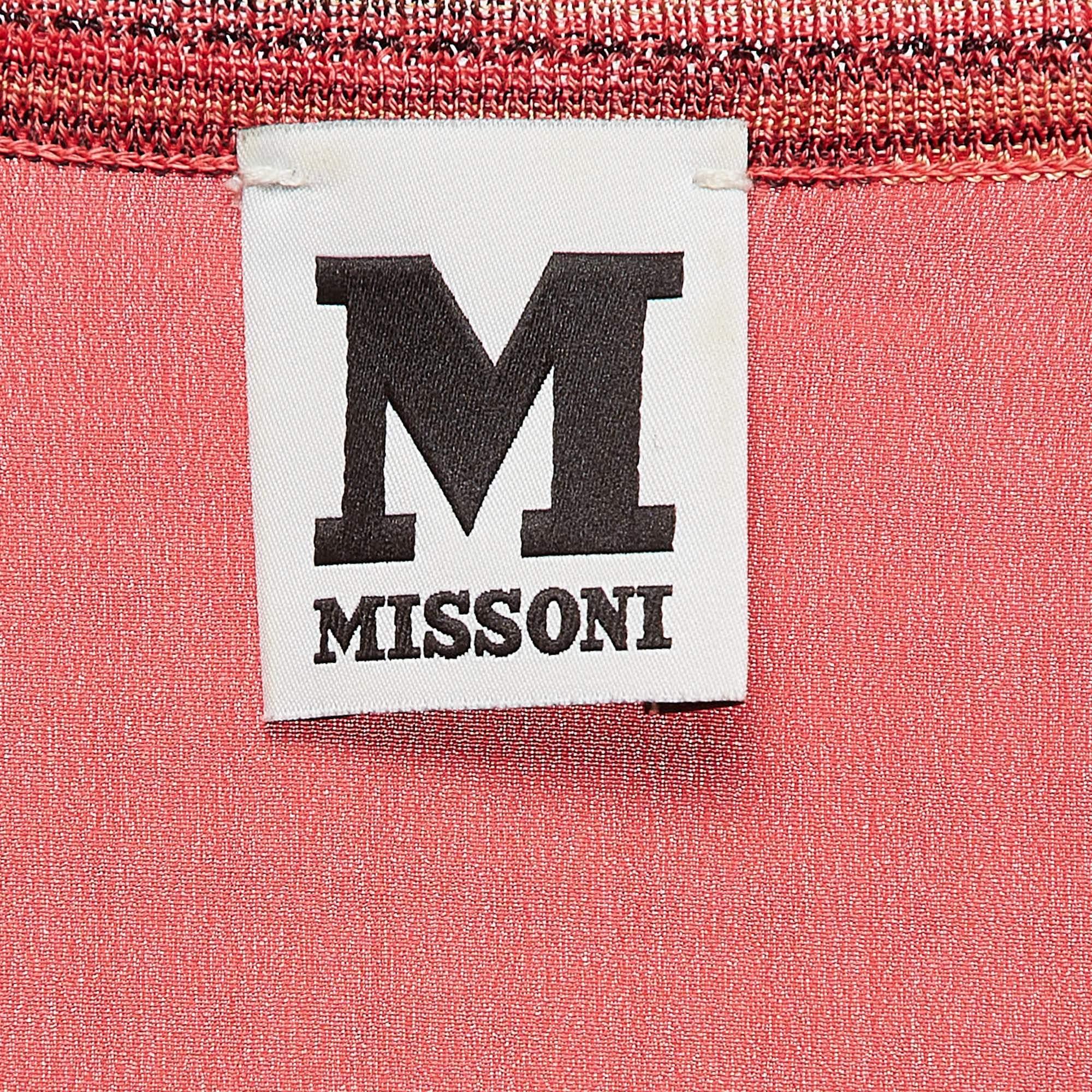Women's M Missoni Pink Patterned Knit Sleeveless Top M For Sale