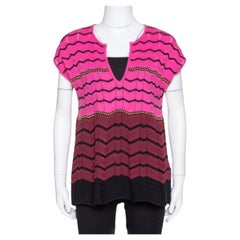 M Missoni Pink Zig Zag Knit Flared Top M