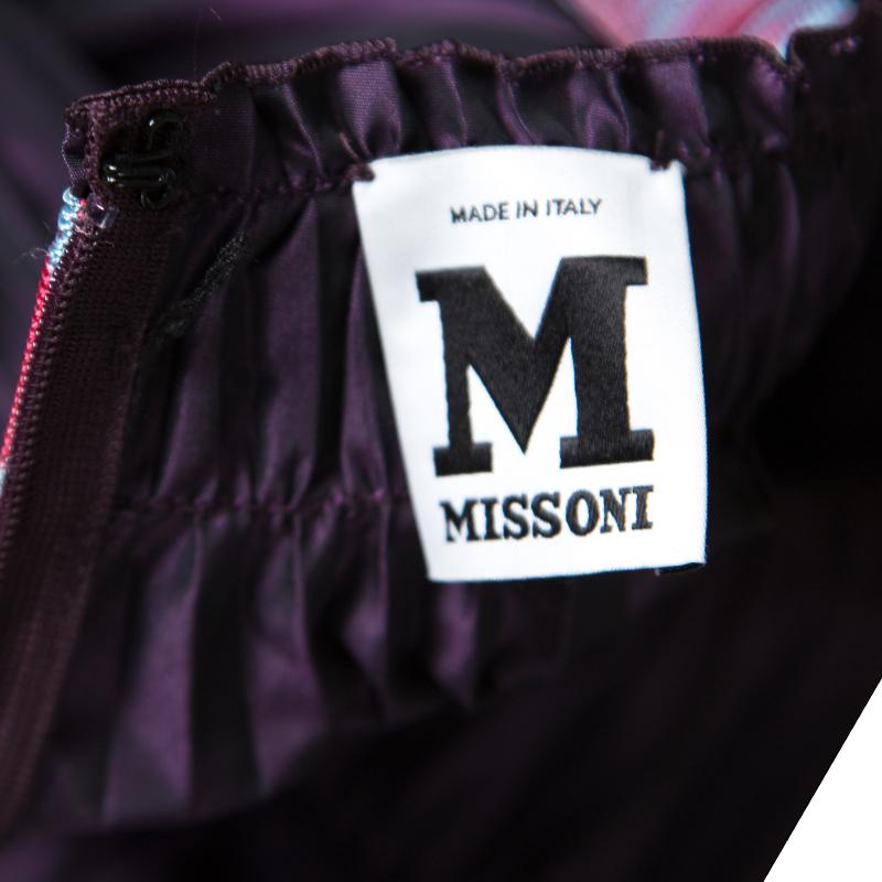 Black M Missoni Purple Accordion Pleated Midi Skirt S