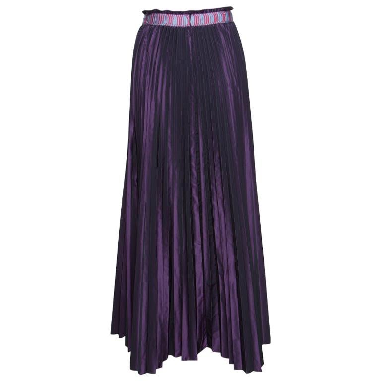 M Missoni Purple Accordion Pleated Midi Skirt S For Sale at 1stDibs