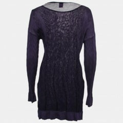 M Missoni Purple Chevron Patterned Wool Knitted Top M