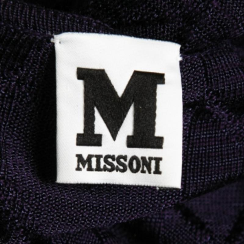 M Missoni Top de punto de lana con estampado de galones morado M Negro en venta