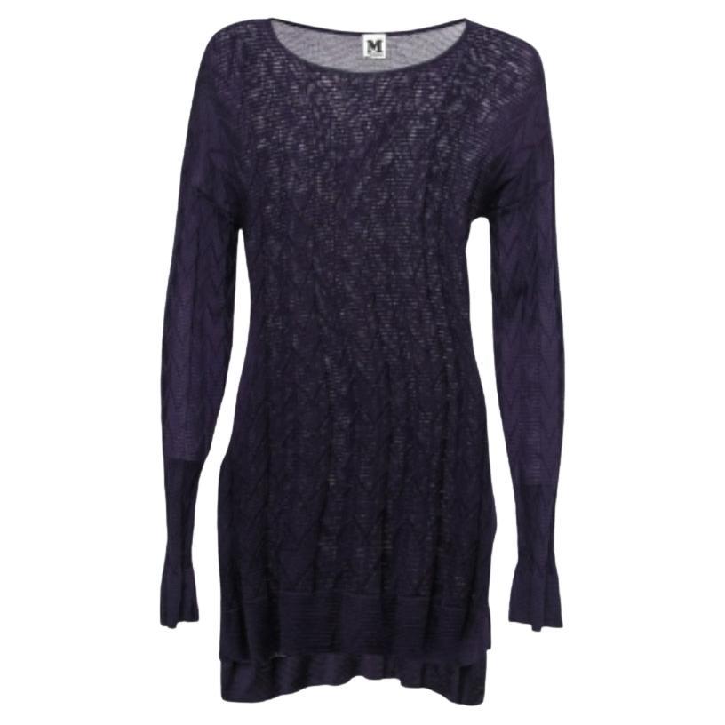 M Missoni Top de punto de lana con estampado de galones morado M en venta