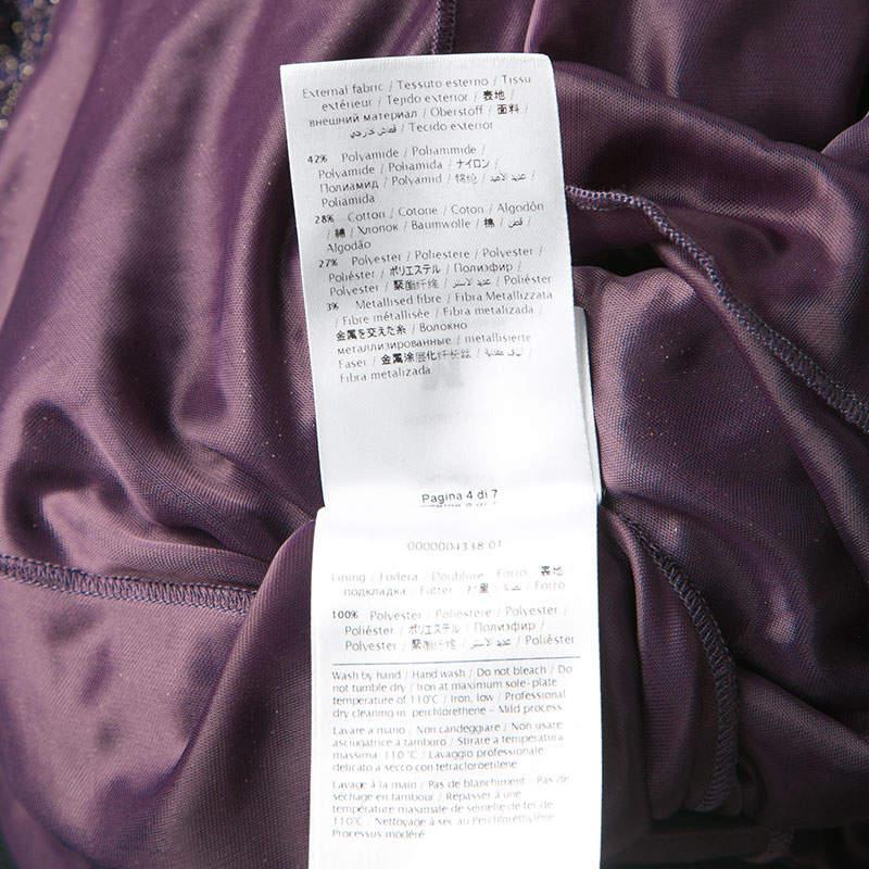 M Missoni Purple Lurex Perforated Knit Pleated Skirt M For Sale 3