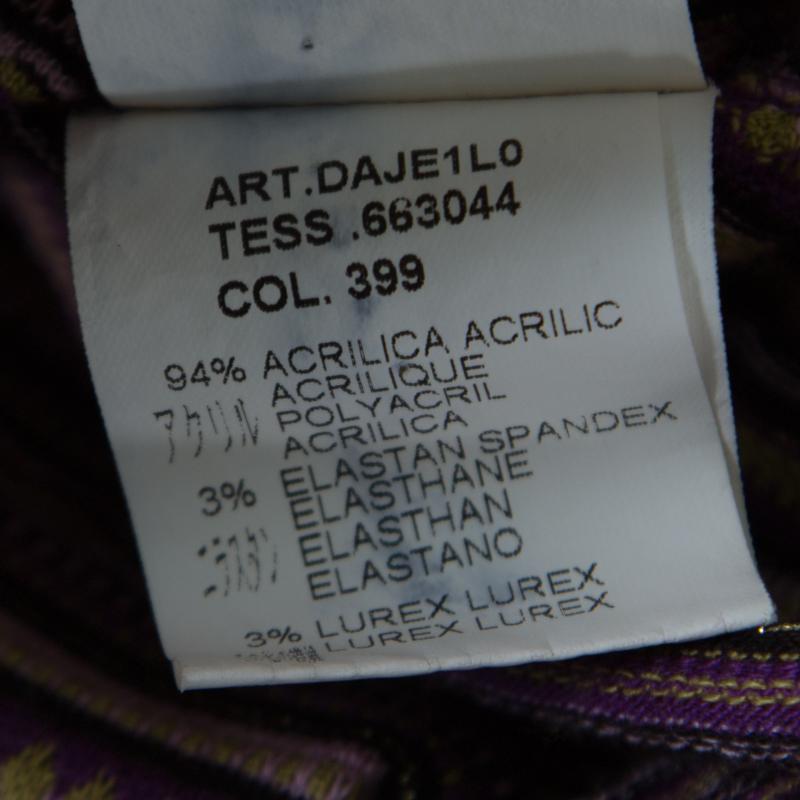M Missoni Purple Lurex Striped Knit Sleeveless Top and Cardigan Set M 1