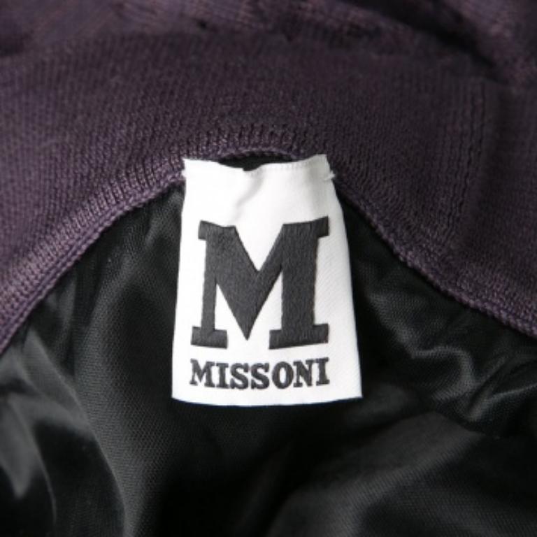 M Missoni Lila gemusterter Strick-Maxirock M Damen im Angebot