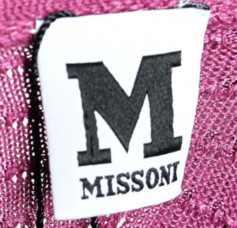 Violet M Missoni Cardigan ouvert en tricot à motifs violet XL