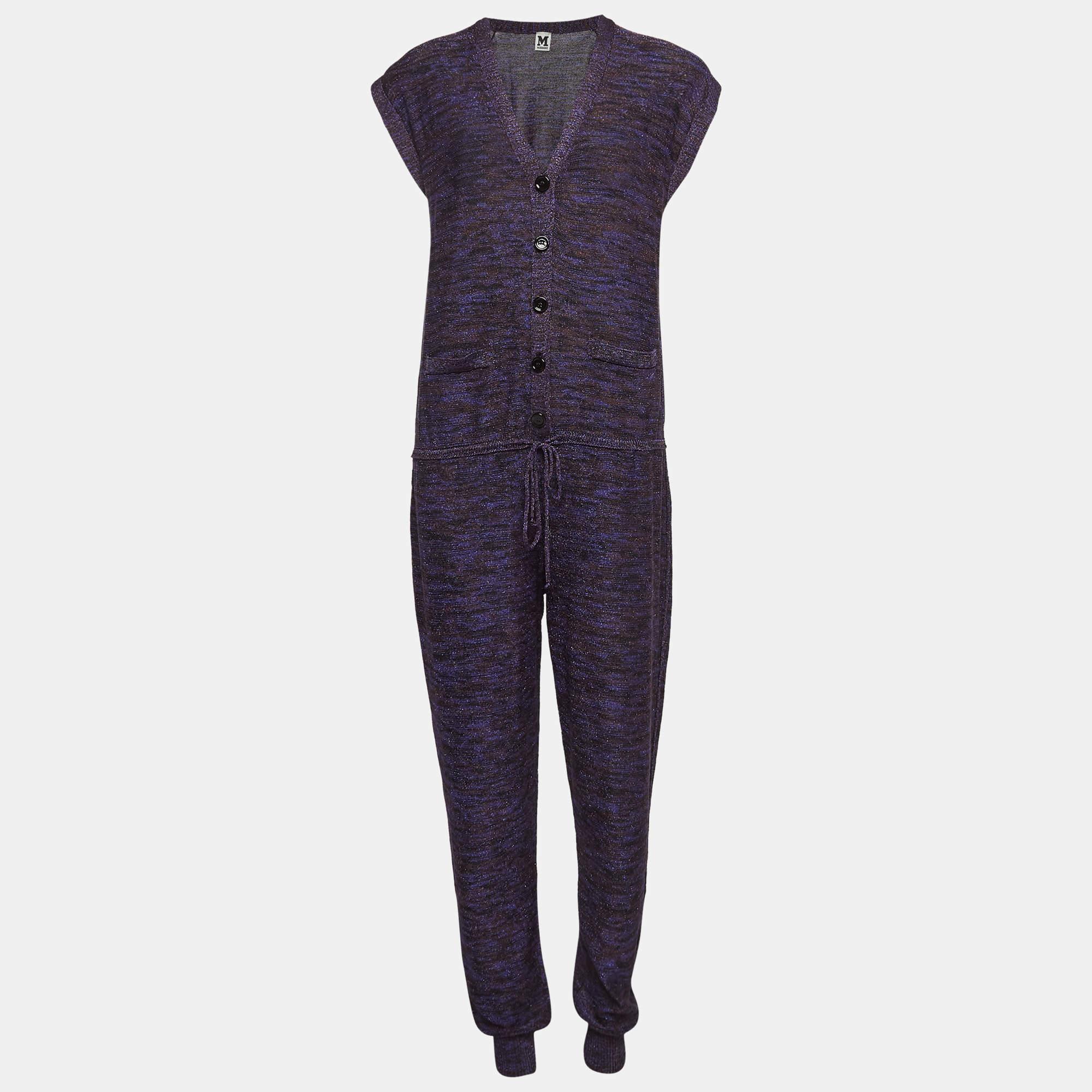 Optez pour cet ensemble cardigan et combinaison de M Missoni pour une journée de confort. Les pièces sont d'un violet magnifique et joliment tricotées avec des matériaux de qualité.