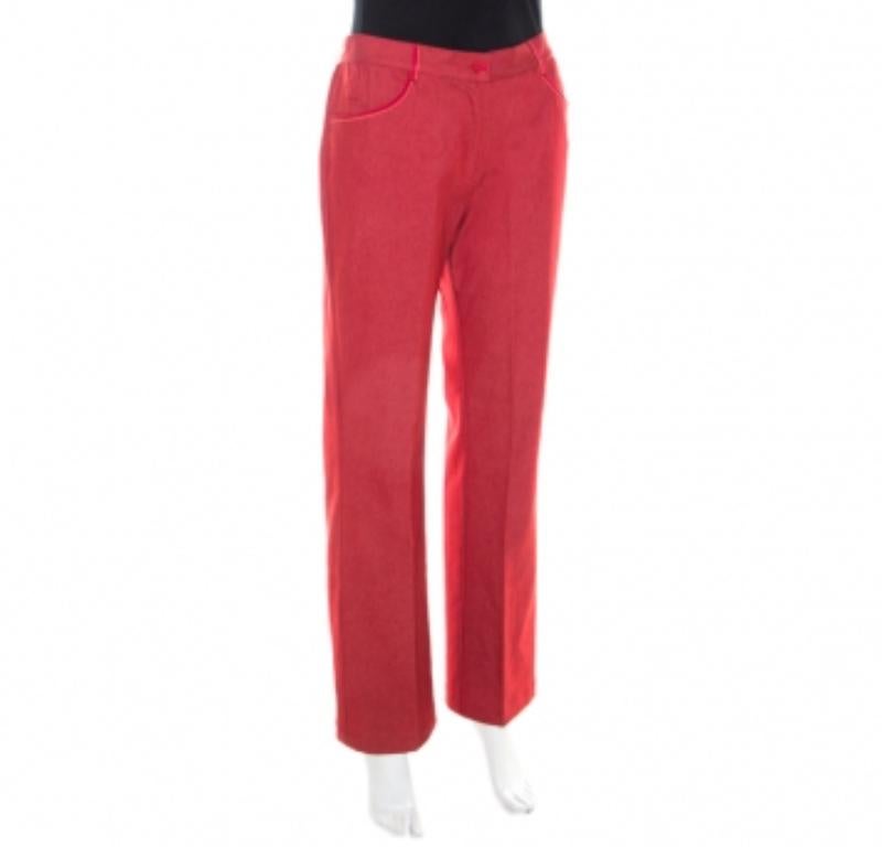Rosso M Missoni Redly Jeans in cotone denim a gamba larga M. I. in vendita