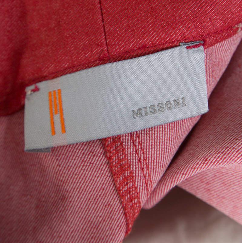 M Missoni Red Cotton Twill Denim Wide Legged Jeans M 1