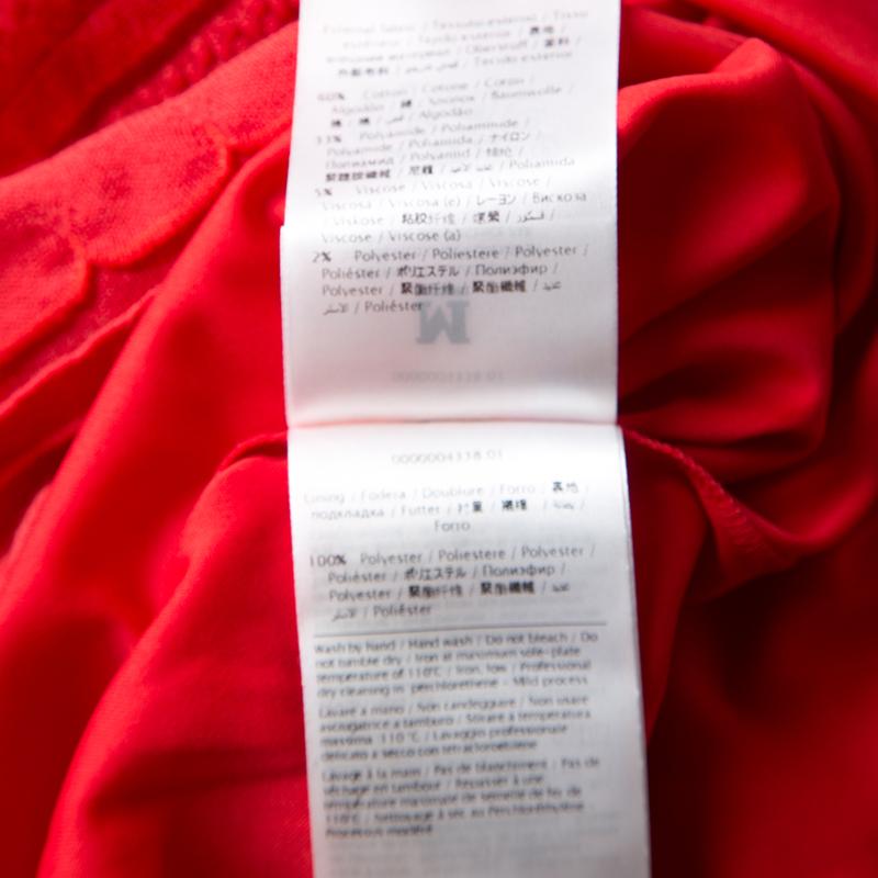 M Missoni Red Knit Ruffled Neck Sleeveless Maxi Dress M 2
