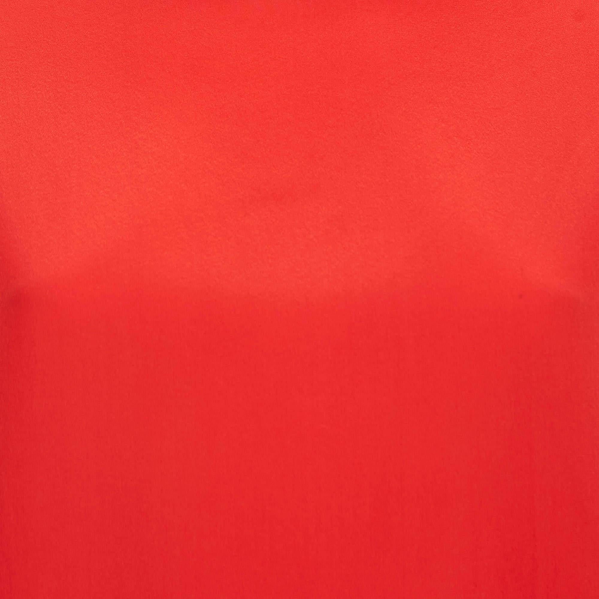 M Missoni Red Silk Crepe Oversized Top S In Good Condition For Sale In Dubai, Al Qouz 2