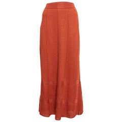M Missoni Rust Orange Patterned Knit Maxi Skirt M