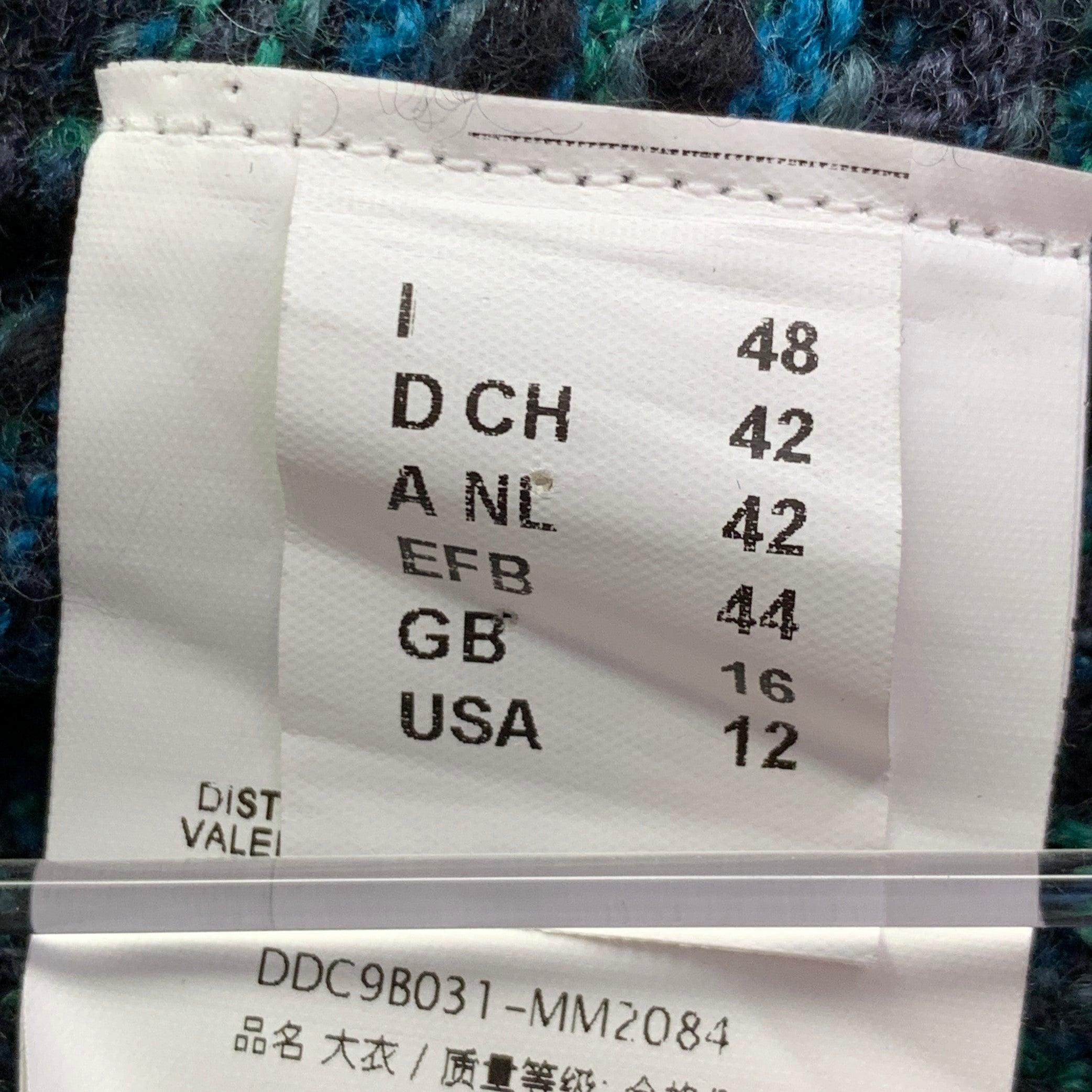 M MISSONI Abrigo abierto de punto de lana verde marengo talla 12 en venta 2