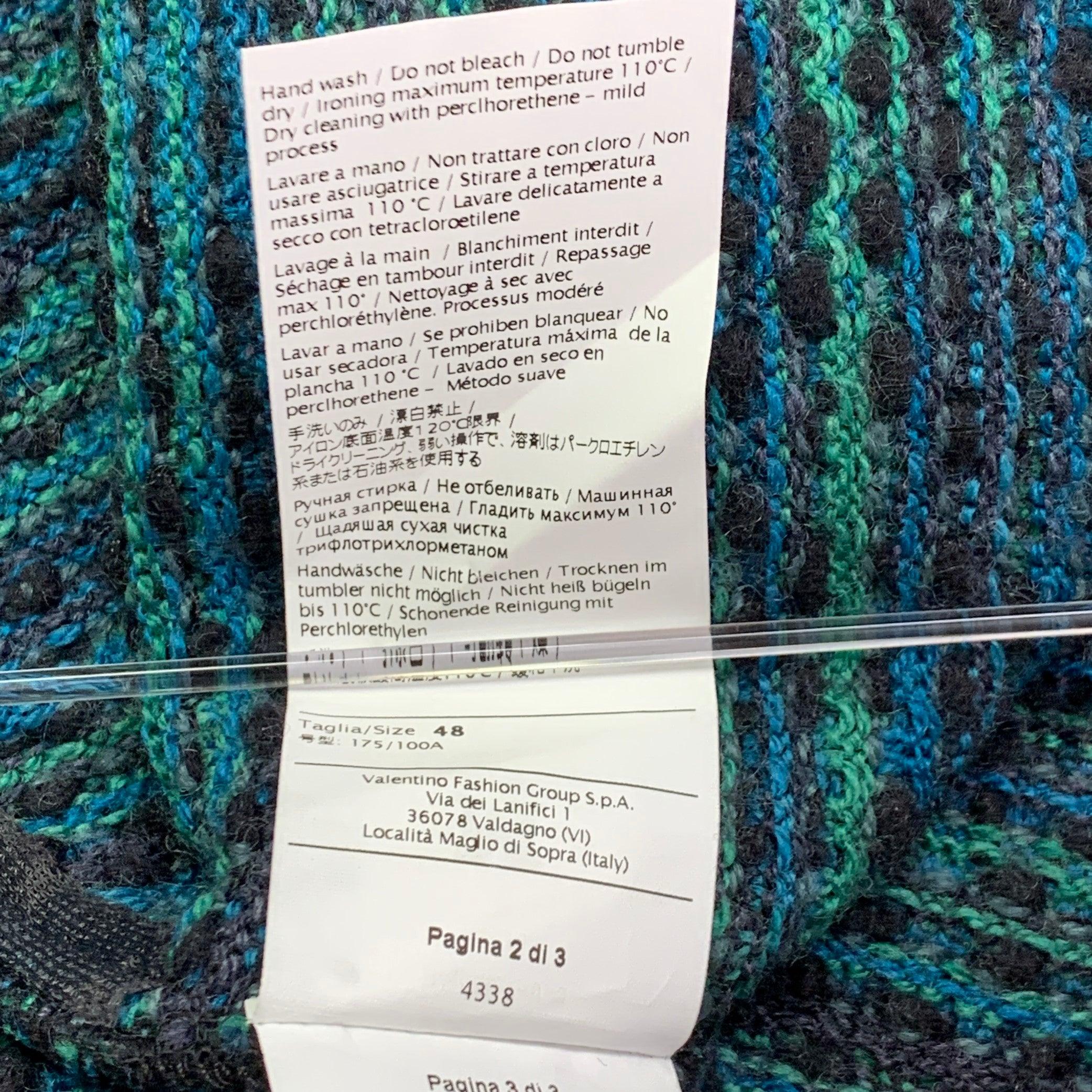 M MISSONI Abrigo abierto de punto de lana verde marengo talla 12 en venta 4