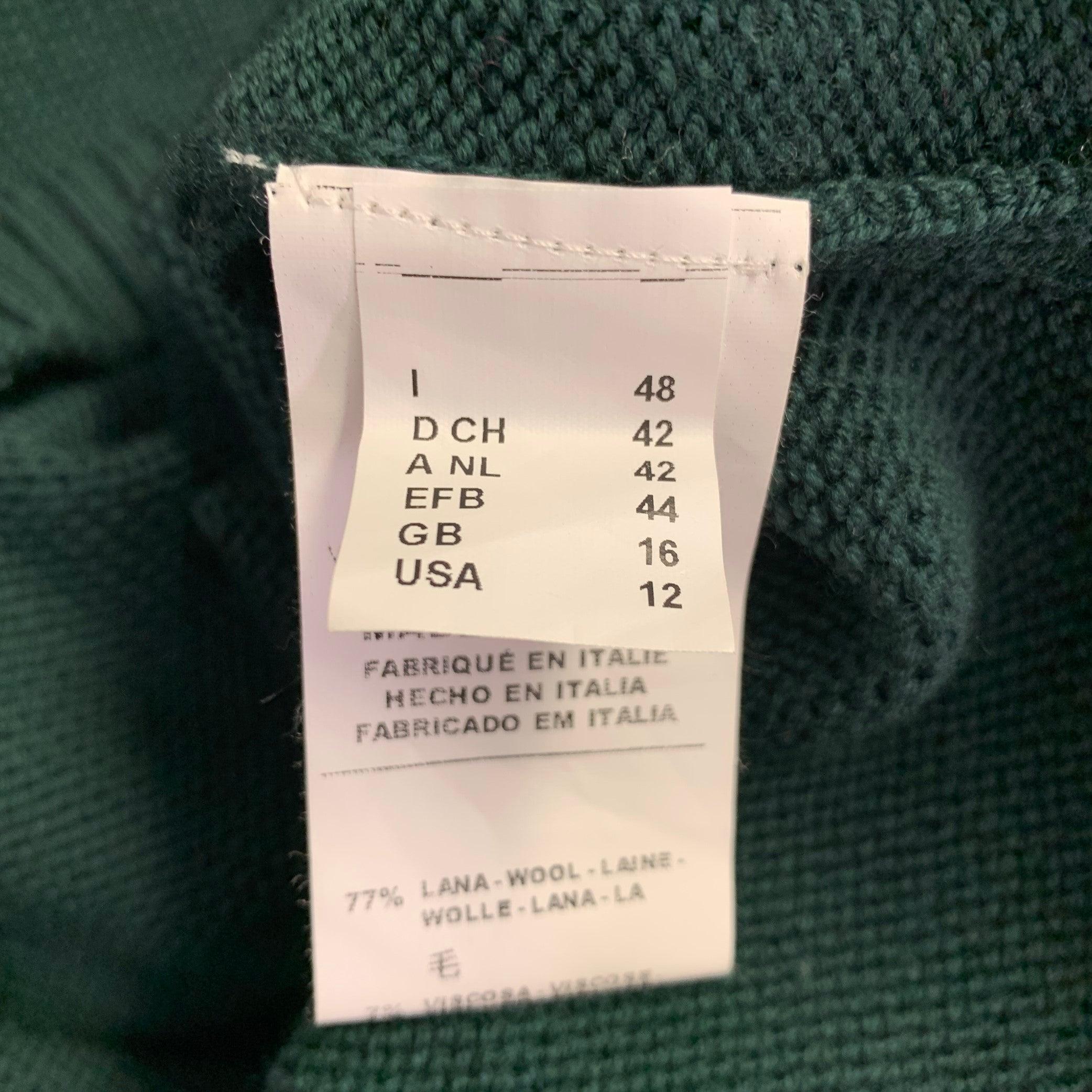 M MISSONI Size 12 Green Multi Color Wool Blend Knit Sweater Dress For Sale 2