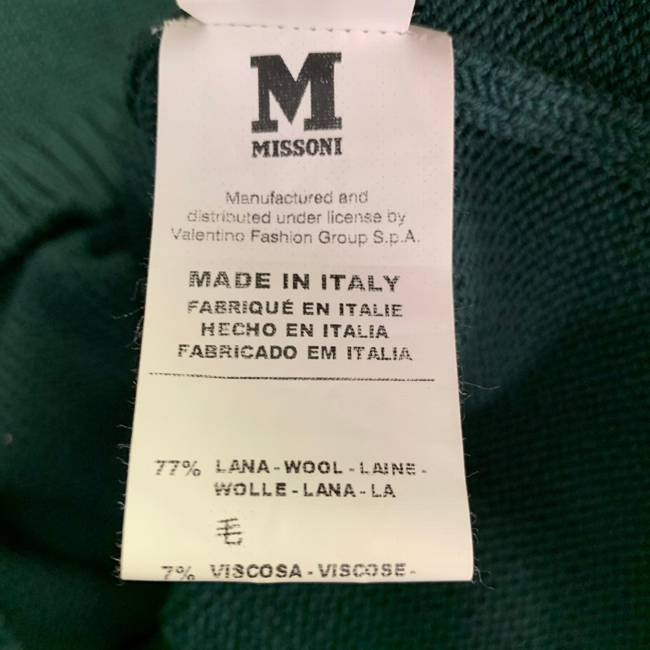 M MISSONI Size 12 Green Multi Color Wool Blend Knit Sweater Dress For Sale 3