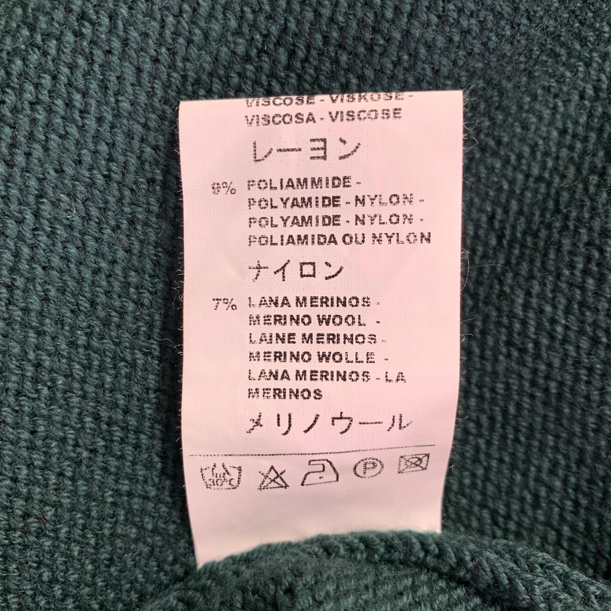 M MISSONI Size 12 Green Multi Color Wool Blend Knit Sweater Dress For Sale 4