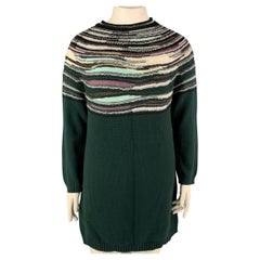 M MISSONI Size 12 Multi-Color Knitted Wool Blend Crew-Neck Sweater