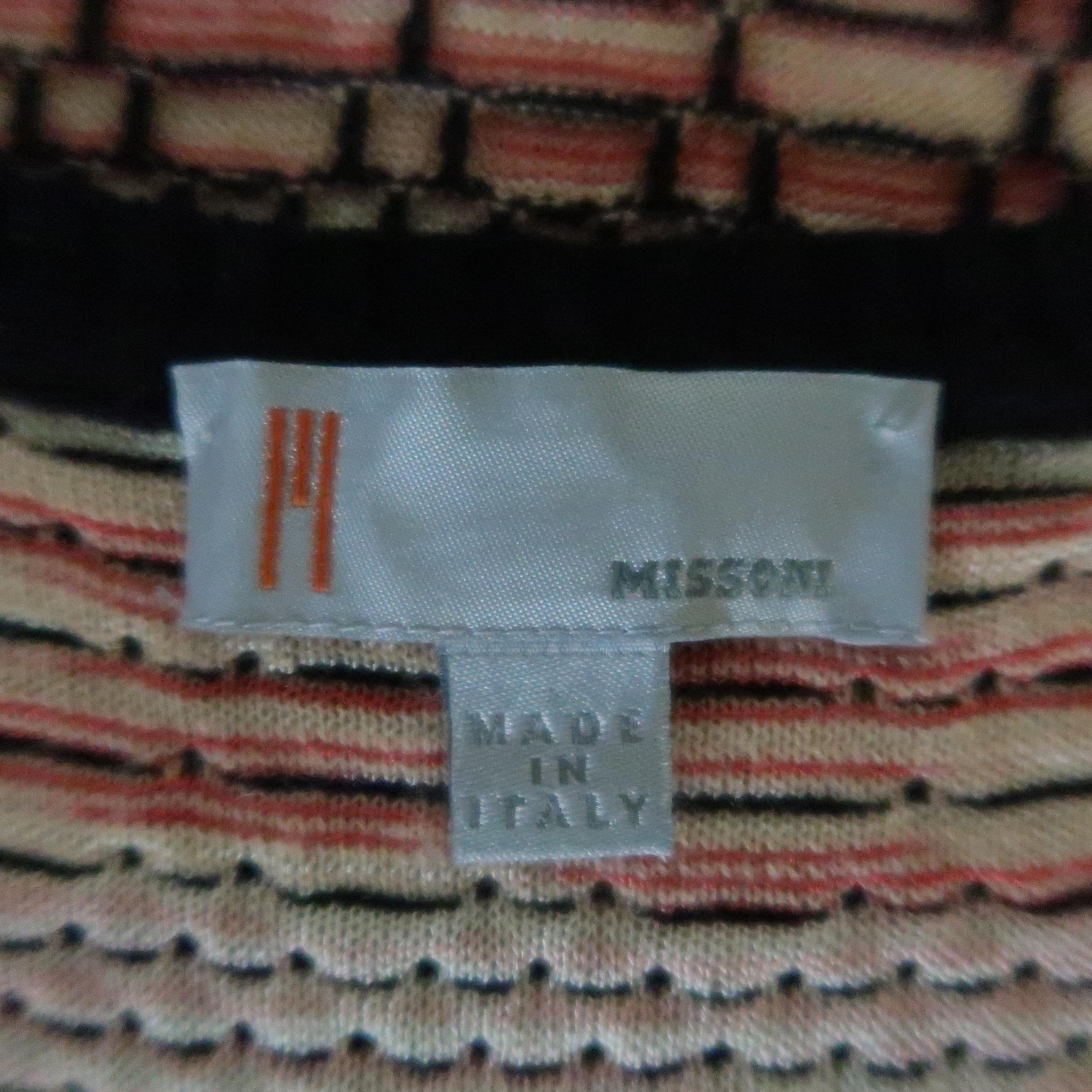 M MISSONI Size 14 Pink Green & Black Wool Blend Shell Vest Top In Excellent Condition In San Francisco, CA