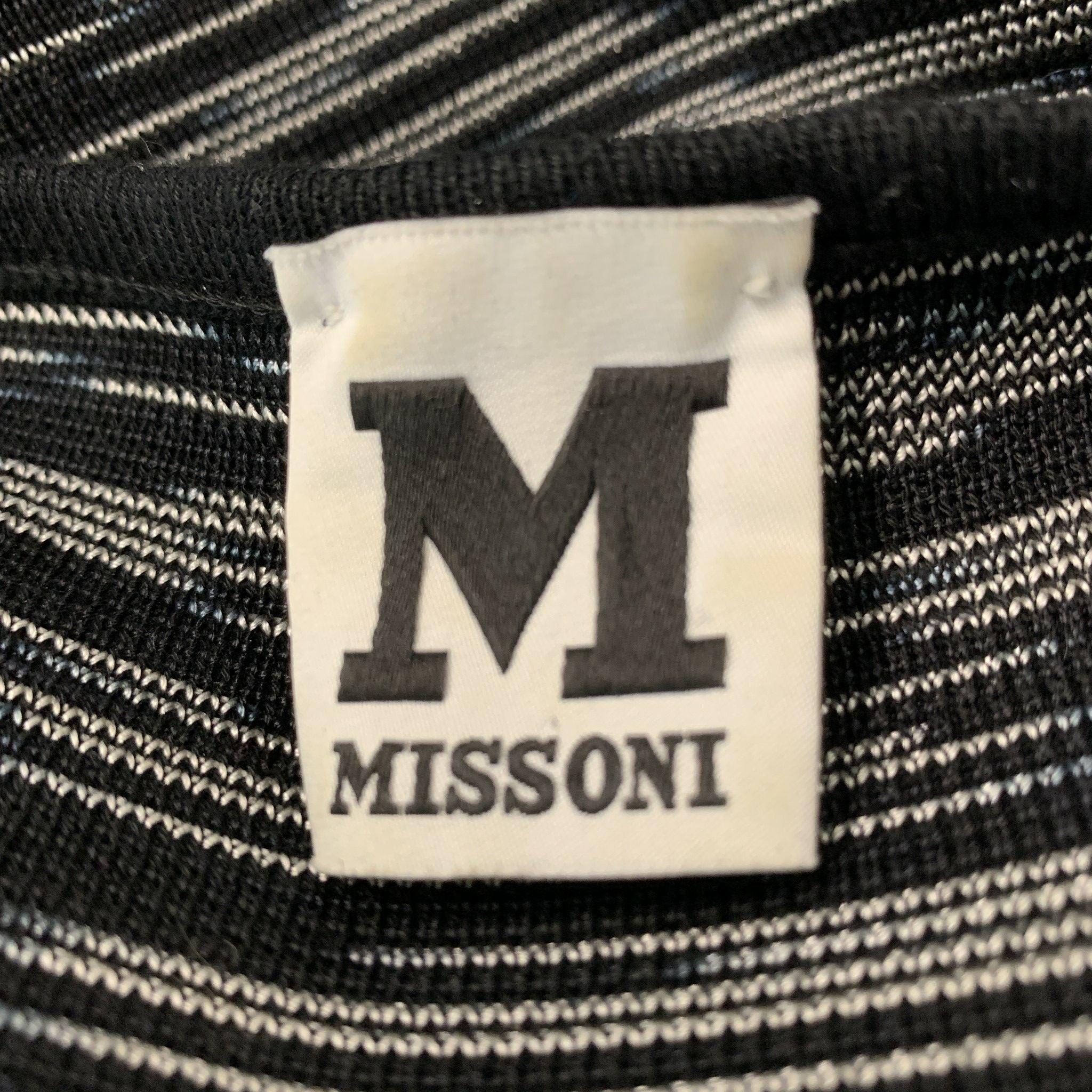 M MISSONI Size 4 Black White Knit A-Line Dress For Sale 1