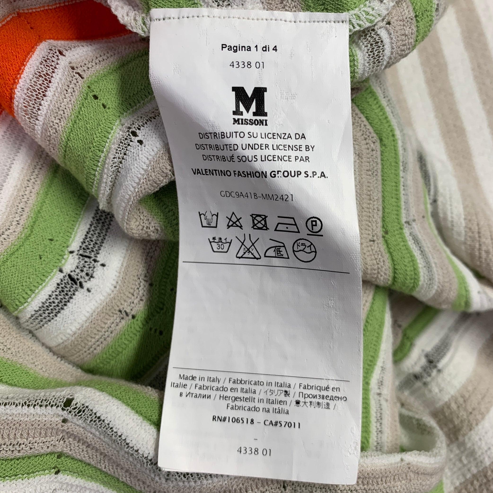 M MISSONI Taille 4 Multi Color Viscose Blend Zig Zag Sleeveless Dress (Robe sans manches) Excellent état - En vente à San Francisco, CA