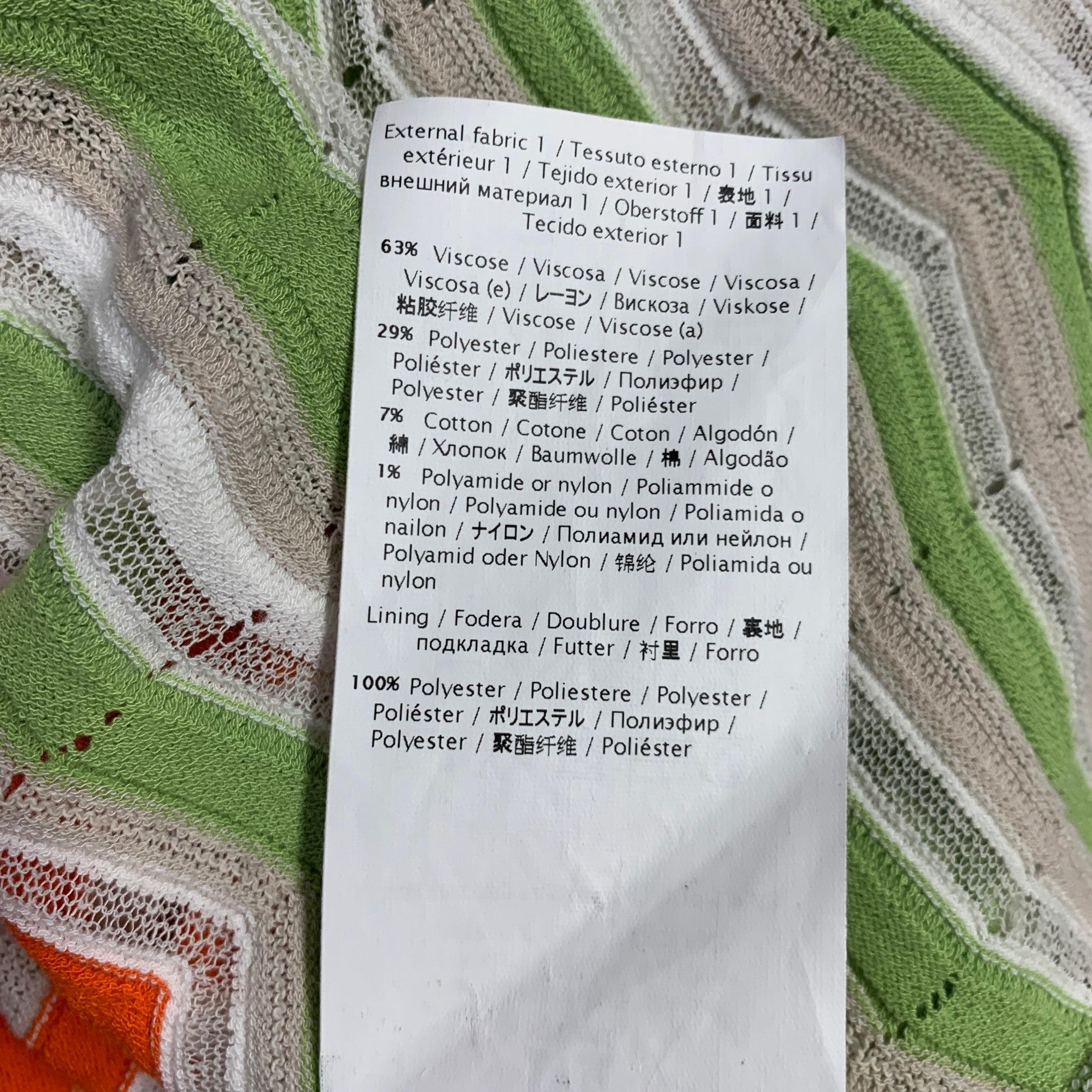 M MISSONI Größe 4 Mehrfarbiges Viskosemischung Zig Zag Ärmelloses Kleid Damen im Angebot