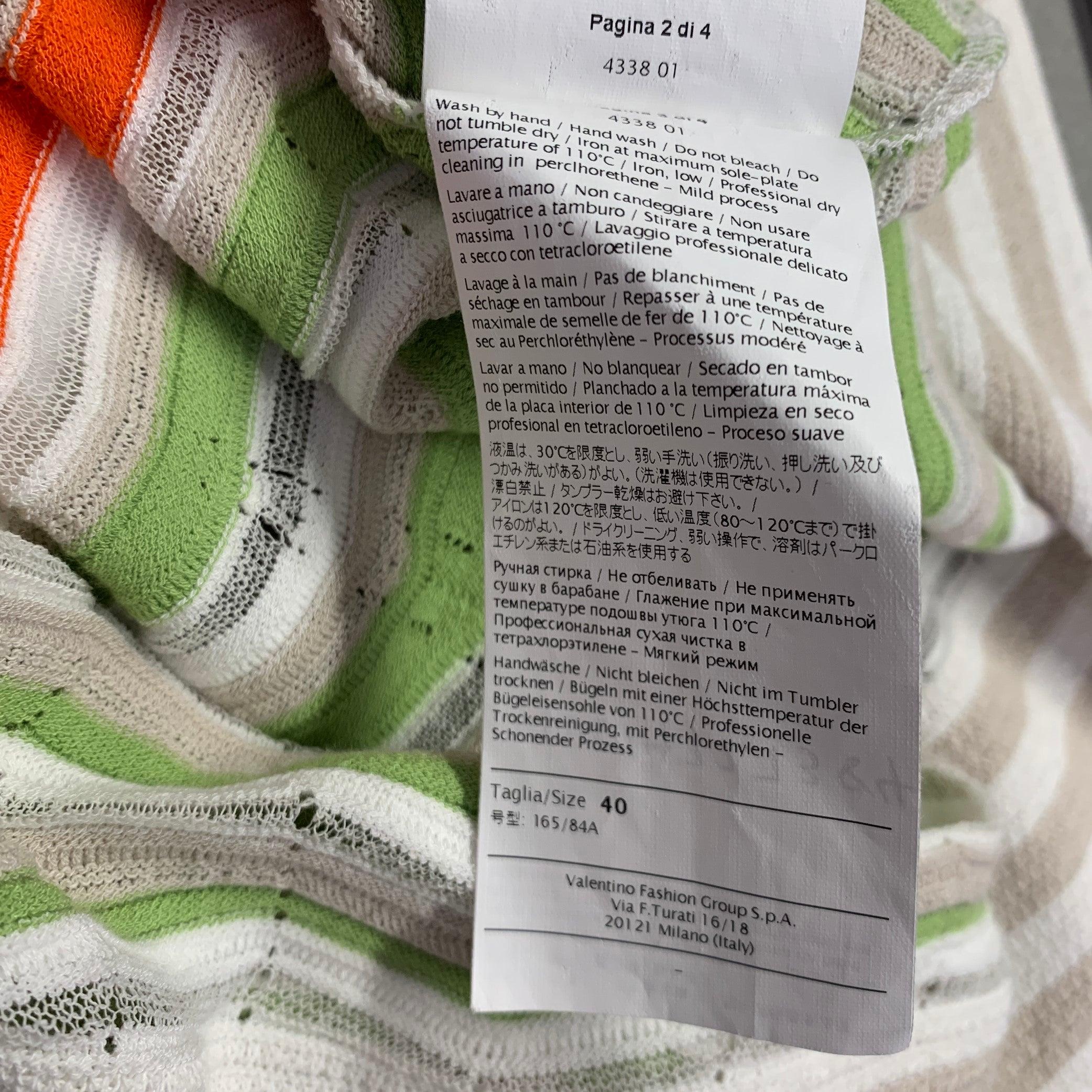 M MISSONI Taille 4 Multi Color Viscose Blend Zig Zag Sleeveless Dress (Robe sans manches) en vente 1